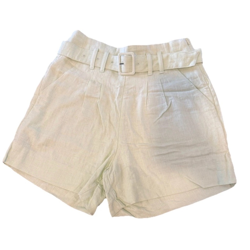 ABERCROMBIE & FITCH Lime Green Linen Blend Ultra High Rise Shorts Size S NWT